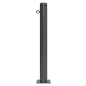 Ornamental bollard | Series 482B | � 82 mm | stationary, to be fixed by plugswith base plate 100 x 150 mm | without lock | with 1 eyelet